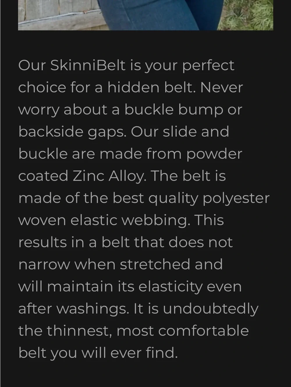 SkinniBelt Women’s Elastic Belt | No Buckle No Bulge Adjustable Belt NWT
